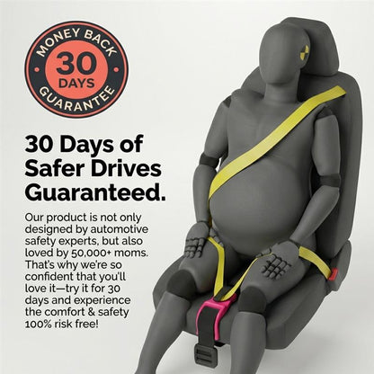 30-day money-back guarantee — Mama Bub pregnancy seatbelt adjuster, risk-free trial loved by 50,000+ moms